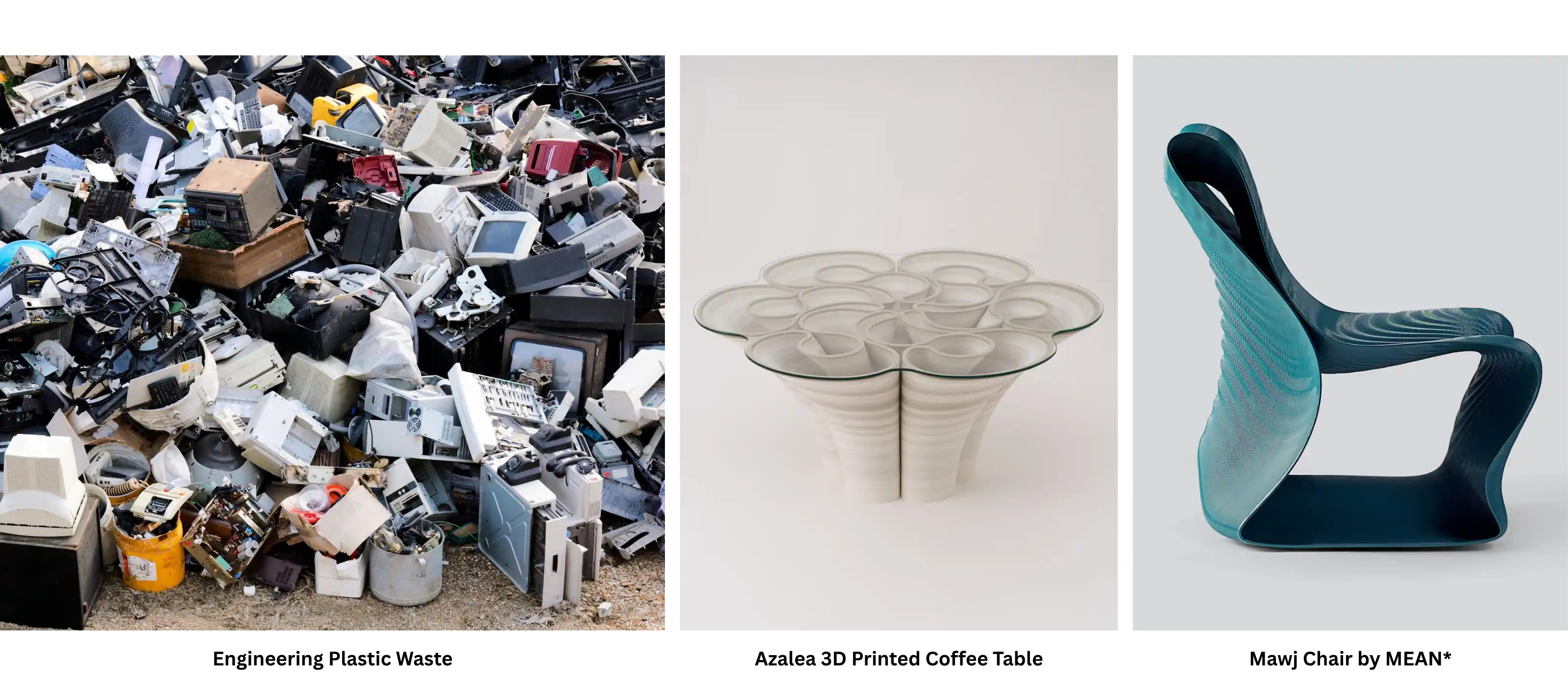 Sorted engineering plastic waste from e-waste streams